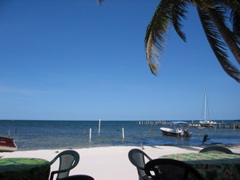 view from a bar waiting for the boat back to Belize City